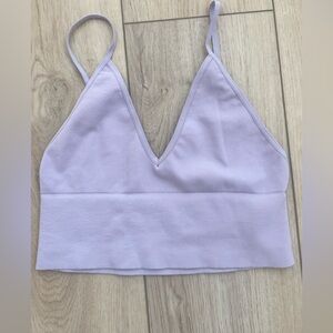 Free People Lilac Ribbed Top